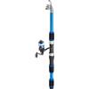 Hoppipola Canna da pesca telescopica e mulinello con asta in fibra di carbonio, set di esche mimetiche (set blu)