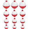 AMONIDA Bobber da Pesca con Bottone a Pressione, 12 Pezzi, Galleggianti da Pesca in Plastica, Galleggianti a Molla Resistenti con Design Rotondo Bianco Rosso, Ideali per la a Mosca