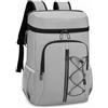 AKLOSIPY Zaino termico termico - Borsa termica leggera e morbida per campeggio, isolamento a prova, design confortevole, ideale per esterni, S (grigio chiaro)