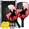 FRODOTGV Equitazione USA Bandiera Cowboy ampliato Sweet spot Pickleball Paddle | Pala de Pickleball fibra de vidrio per giocatori intermedi