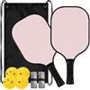 FRODOTGV Pagaia di Pickleball in fibra di vetro tinta unita rosa chiaro | Pala de Pickleball per principianti intermedi