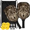 FRODOTGV Wolf Face ampliato Sweet spot Pickleball Paddle | Pala de Pickleball fibra de vidrio per giocatori intermedi
