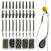 ALLY-MAGIC Set di 40 piombini di sicurezza per pesca alla carpa e set di attrezzatura in gomma per la coda, set con manicotti anti-groviglio e girelle a cambio rapido, kit completo per piccoli pesi
