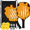 FRODOTGV Bandiera USA con girasoli a bassa vibrazione Pickleball Paddle | Per interni ed esterni