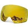 MAXJULI Occhiali da sci uomo donna OTG occhiali da neve con obiettivo magnetico intercambiabile anti-appannamento HD protezione UV M6