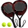 LeapDrive Set di racchette da padel con nucleo flessibile in schiuma | Racchetta per adulti, design leggero, uso interno ed esterno, per famiglie, principianti e giocatori intermedi