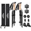 ZOVRIXIA Bastoncini Trekking Pieghevoli, Bastoni Trekking 105-125 CM, Alluminio 7075 | 2 Pezzi Antiurto, Racchette Trekking Telescopiche con Blocco Rapido, Puntali in Gomma e Borsa per Nordic Walking e Neve