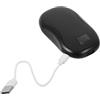 POPETPOP Scaldamani Ricaricabile Mini con Display Digitale Bank USB Nero | ABS Leggero, Formato Compatto per Viaggio e Ufficio, Cavo di Ricarica Incluso, Stile Pratico