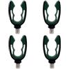 Kirunvia 4 Reggicanna Carpfishing Verdi a U in Gomma Filettatura M3/8 per Rod Pod