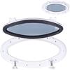 Dilwe Oblò per Barche Oblò Ovale Bianco per Barche 16 X 8-5 8 Pollici Finestra Apribile in Vetro Temperato ABS 316 in Acciaio Inossidabile con Design Sigillato per Yacht per Marine RV
