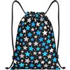 Zelinge Sacca da palestra con coulisse, Blu Grigio Stelle Scuro, M (41,9 x | Borsa con coulisse per sport, campeggio, viaggi, danza