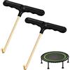 Pinsheng 2 Pezzi Trampolino Tools Gancio a T, Attrezzo per Trampolino Molla Tirare T-Hook con Manico in Plastica, Estrattore Gancio Tenda in Metallo Tenda Peg Puller per Trampolino da Salto