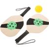 DEARMAMY Set di Racchette Paddle per Palline Forate in Legno, Leggero | Impugnatura Antiscivolo, Uso Multifunzionale, per Attività All'aperto e Allenamento Fisico, Materiale PE