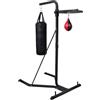 VGLQNRPT Stazione da boxe 2 in 1, sacco da boxe e palla da boxe | Robusta struttura in metallo e legno, rotazione a 360 gradi, allenamento con velocità di colpo