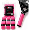 VIRUS Overgrip da paddle e tennis (confezione da 6) - Grip liscio antiscivolo e assorbente per racchette - tocco asciutto 0,7 mm (rosa)