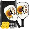 FRODOTGV Sunflower Dancer Spin & Power Pickleball Paddles | Pala de Pickleball fibra de vidrio per giocatori intermedi