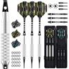 MageRabbit Freccette con punta in plastica per bersaglio elettronico, set di 3 freccette Soft Darts da 18 g, freccette con 6 alette, 20 anelli in gomma, 6 punte per freccette