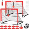 BaseGoal Set di 2 Porte da Calcio per Giardino 120x90cm con Calcio n. 5 | Porta da Calcio Adolescenti con Aste In Fibra di Vetro, Reti di Alta Qualità, Bersaglio, Coni da Calcio e Cono a Forma di U
