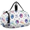 GuoChe Borsone da viaggio per bambini, ragazzi e ragazze | Borsone sportivo da notte con scomparto per scarpe Cosmic Soccer Art