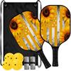 FRODOTGV Bandiera USA con girasoli leggero in carbonio Pickleball Paddle | Pala de Pickleball per principianti intermedi