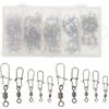 Tofficu Set di Girelle Moschettone in Acciaio Inox, 4 6 8 12 | Esche da Pesca, Forte Resistenza, Riutilizzabile, Alta Durezza, Scatola in Plastica