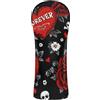 voucong Red Skull Hearts Rose Golf Cover Premium Leather Accessories with Intercambiabile No. Tag per Driver Fairway Wood Hybrids