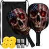 FRODOTGV Paddle da pickleball leggere con occhi luminosi e teschio con bandiera | Per interni ed esterni