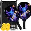 FRODOTGV Galaxy Axolotl Goth Viola Blu Spin & Power Pickleball Paddles | Pala de Pickleball per principianti intermedi
