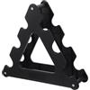 HEMOTON Supporto per Manubri Triangolare Nero in Abs, Fissaggio Sicuro | Design Antiscivolo, Struttura Salvaspazio, Accessorio per Palestra, Forma Originale e Stabile