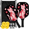 FRODOTGV Cute Cat Blush Heart Spin Carbon Pickleball Paddle | set de palas de pickleball per adulti uomini donne