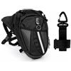 Generico 2 in 1 - Marsupio Moto da Gamba Impermeabile, Borsa Gamba Moto con Porta Guanti, Borsello da Gamba Moto, Cosciale Moto Regolabile in Oxford Nero, Tasca Antifurto, Uso Quotidiano, Ciclismo, Escursioni