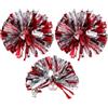 BESTonZON 3 Pezzi Pompom da Cheerleading Rosso in Plastica | Competizioni Sportive e College, Colore Vivace, Accessorio Portatile per Esibizioni, Set Leggero