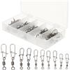 Toyvian Set di Girelle a Moschettone in Acciaio Inox 4# 6# 8# 12# | Esche da Pesca, Alta Durezza e Forte Resistenza alla Trazione, Riutilizzabili, Scatola di Plastica