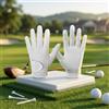 Hoppipola Guanti da golf da donna, in pelle sintetica, traspiranti, antiscivolo, per tutte le stagioni, aderenti, bianchi, 17-19 cm