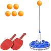 TWTCZOZ Attrezzatura Allenamento Tennistavolo con Racchetta in Legno E Base Rotonda con Contenitore per Palline Extra E Aste di Ricambio per Esercizi di Adatto per Pratica Indoor E,