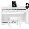 Classic Cantabile DP-230 Pianoforte digitale - 88 Tasti con meccanica a martelletto - Pianola musicale con USB, 128 polifonia, 40 voci - Piano digitale - Set con panca e cuffie - Bianco opaco