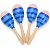 TDOCK Maracas - Maraca in legno, 22,9 cm, 4 pezzi, motivo: sorriso blu