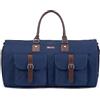 Modoker Borsa porta abiti convertibile con tracolla, borsa da viaggio in tela per uomo e donna, Blu, Pantaloni