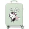 Hello Kitty Sanrio Hello Kitty Fair - Valigia da cabina verde, 38 x 55 x 20 cm, rigida in ABS, chiusura a combinazione laterale, 34 l, 2,6 kg, 4 ruote doppie, bagaglio a mano