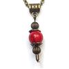 Handmade Collana bohémien da donna color bronzo antico con pendente in pietra naturale e catena vintage