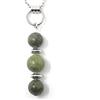 ThurColas Collana da donna in acciaio inox con pendente in pietre naturali dallo stile raffinato e senza tempo (Verde)