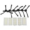 Gettimore 6 spazzole laterali e 5 filtri di ricambio per Lidl per aspirapolvere robot per SilverCrest SSR 3000 A1