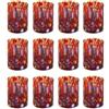 MAZZEGA ART & DESIGN - 12 Bicchieri Shot in Vetro Soffiati e Lavorati a Mano con Murrine di Murano. Linea "I Colori di Murano" 75 ml. Made in Italy (ROSSO, 12)