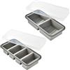 Novocloud 2 Pezzi Vassoio Congelatore in Silicone, Contenitori Meal Prep per Zuppe e Salse, Stampi per Congelatore in Silicone per Zuppe, Cubetti di Ghiaccio Riutilizzabili con Coperchio, Stampi Salvaspazio