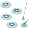 Yoodriy 4 Pezzi Testine di Ricambio, Compatibile con Leifheit Clean Twist Disc Mop, Materiale in Microfibra, per Tutti i Tipi di Pavimento, Rimozione Efficace dello Sporco, Ideale per Pulizia