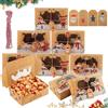 Phlognfy Scatole Natalizie per Biscotti, Confezione Regalo Natalizia da 12 Pezzi, con Cordoncino e Cartellino, Adatta per Confezionare Pane, Dolciumi, Cioccolato, Biscotti e Torte