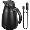 Keltorio Bollitore da viaggio da 12 V/24 V, auto: 1,2 litri, in acciaio inox, portatile, con accendisigari, fino a 100 °C, con display LCD per acqua calda, caffè, tè, auto, camion, campeggio, auto