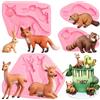 Bexal Set di 5 stampi in silicone rosa, senza BPA, per decorazioni torte con volpe, orso, coniglietto e cervo, 20 x 19 x 1,2 cm, fondente e pasta modellante