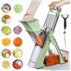 Jonscook All-in-1 Aggiornamento Sicuro Mandolina Affettatrice per Cucina, Tritatutto con Contenitore, Spessore Regolabile Tritaverdure, Tagliapatate per Frittura Francese, Affettatore per Pomodoro e