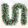 Solace Ghirlanda di Natale, albero di Natale, 2,7 m, 220 punte in PVC, 20 aghi di pino tenero, adatto per camini, scale, porte e finestre, decorazione di Natale
